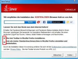 Java mit Adware