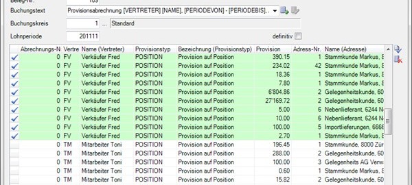 PROFFIX Provisionsverwaltung Provisionsabrechnung