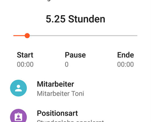 Stundenslider mit pApp / PROFFIX